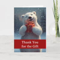 Weihnachtsgeschenk mit Dankeschön und Eisbär im Sc