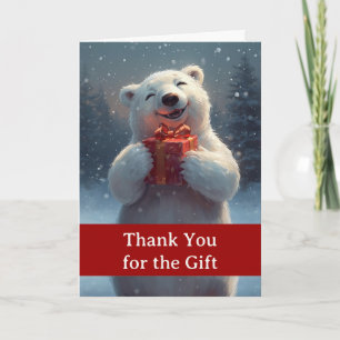 Weihnachtsgeschenk mit Dankeschön und Eisbär im Sc Karte