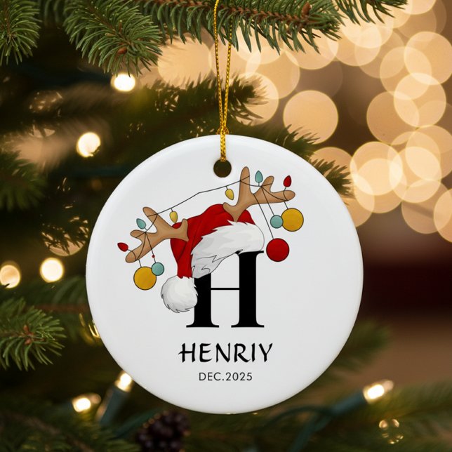 Weihnachtsgeschenk mit individuellem Namen Keramik Ornament (Von Creator hochgeladen)