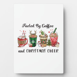Weihnachtsgeschenk mit Kaffee und Weihnachtsjubeln Fotoplatte
