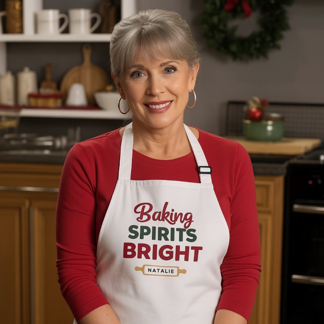 Weihnachtsgeschenk mit Namen 'Baking Spirits Brigh Schürze (Von Creator hochgeladen)