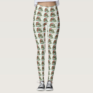 Weihnachtsgeschenk mit Red Bow und Holly Leggings