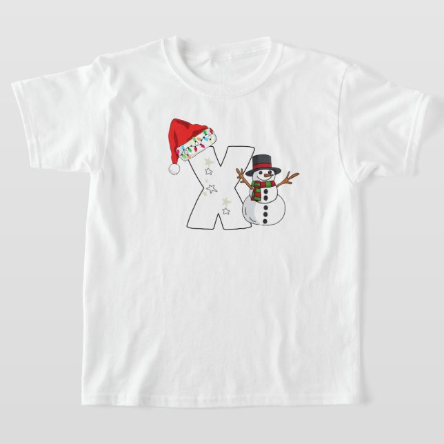 Weihnachtsgeschenk mit weißem Buchstaben x T-Shirt (Ablage )