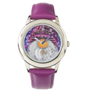 Weihnachtsgeschenk Musikgenom in Lila Hut Armbanduhr