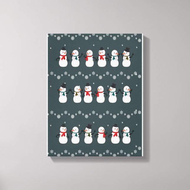 Weihnachtsgeschenk | Niedlicher Schneemann durch d Leinwanddruck (Vorderseite)