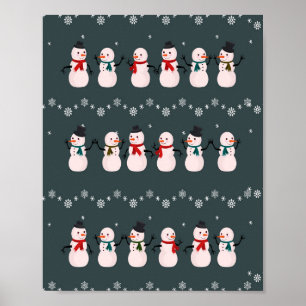 Weihnachtsgeschenk   Niedlicher Schneemann durch d Poster