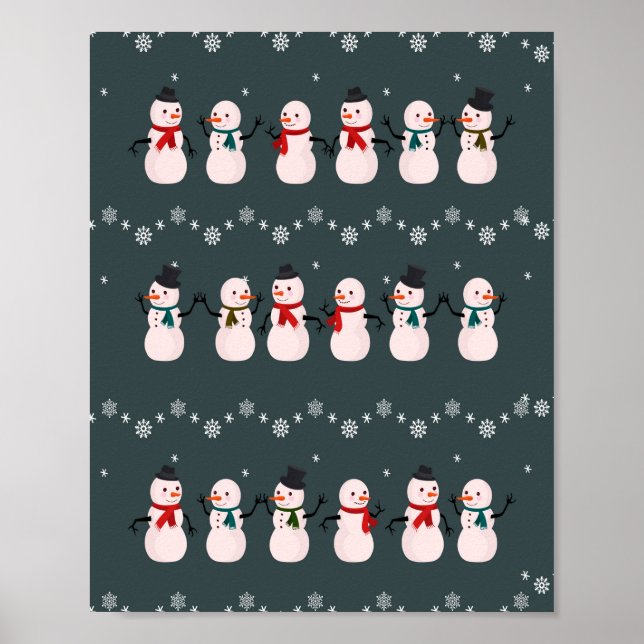 Weihnachtsgeschenk | Niedlicher Schneemann durch d Poster (Vorne)