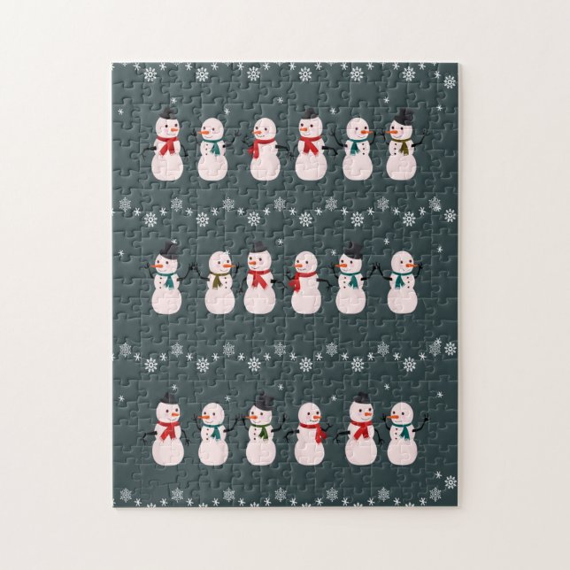 Weihnachtsgeschenk | Niedlicher Schneemann durch d Puzzle (Vertikal)