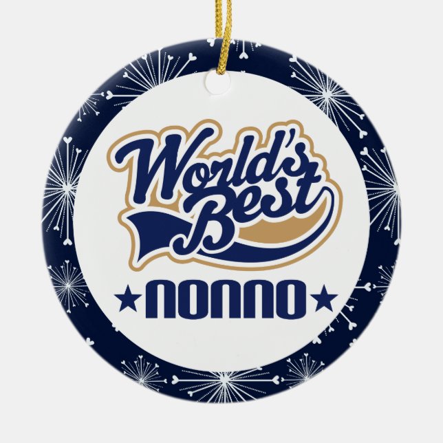 Weihnachtsgeschenk Nonno Großvater-(Welten am Keramikornament (Vorne)