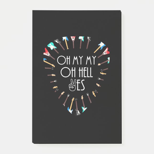 Weihnachtsgeschenk | Oh meine Gitarre Oh Hell Yes Post-it Klebezettel (Vorderseite)