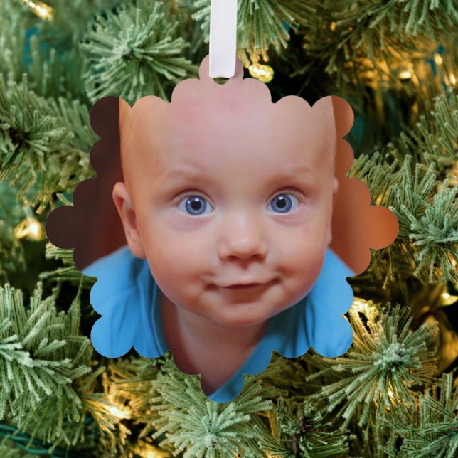 Weihnachtsgeschenk Personalisiertes Foto Ornament Karte (Insitu (Baum))