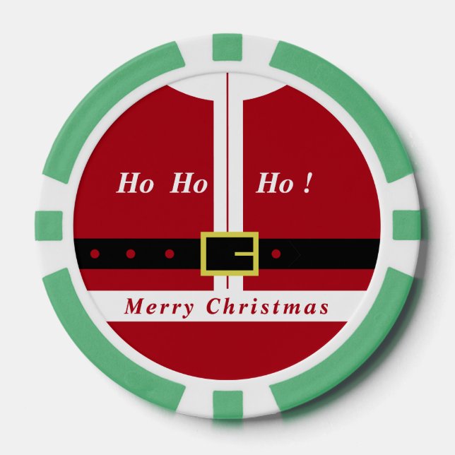 Weihnachtsgeschenk Poker Chips mit Funny Santa Des (Vorderseite)