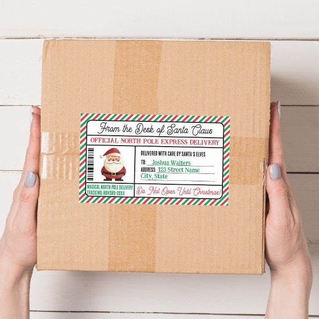 Weihnachtsgeschenk Poststicker Nordpol Lieferung Rechteckiger Aufkleber (Von Creator hochgeladen)