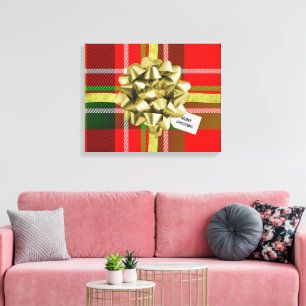 Weihnachtsgeschenk Print Tartan Muster Zuhause Dek Leinwanddruck