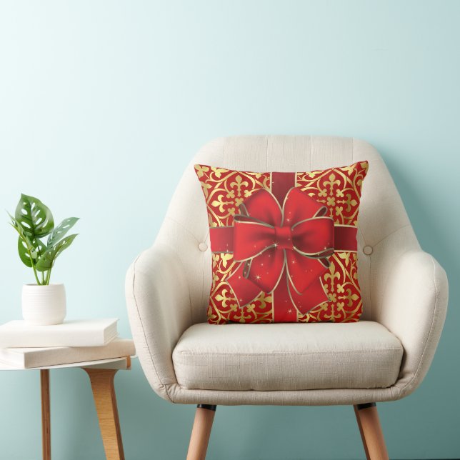 Weihnachtsgeschenk Red Bow Präsentiert HolidayThro Kissen (Stuhl )