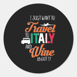 Weihnachtsgeschenk   Reise nach Italien und schwär Runder Aufkleber