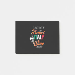 Weihnachtsgeschenk Reisen nach Italien und Wein Post-it Klebezettel
