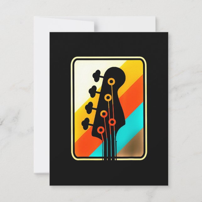 Weihnachtsgeschenk | Retro Vintag Guitar Player Dankeskarte (Vorderseite)