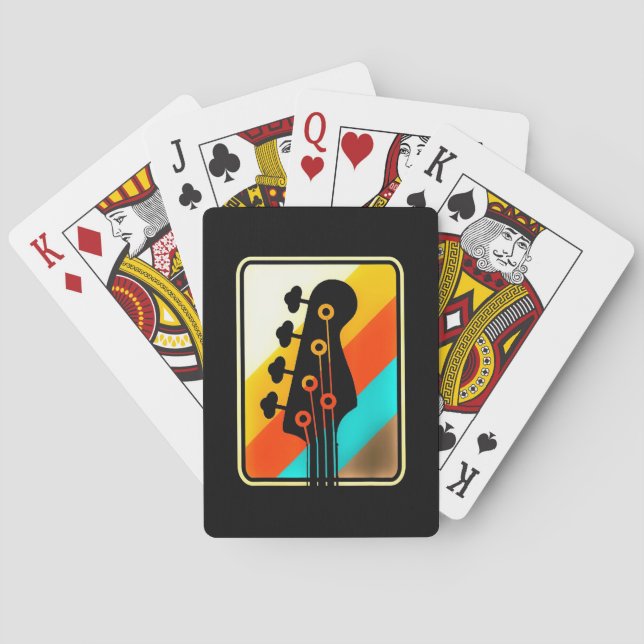 Weihnachtsgeschenk | Retro Vintag Guitar Player Spielkarten (Rückseite)