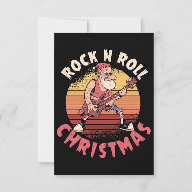 Weihnachtsgeschenk | Rock'n'Roll Christmas RSVP Karte (Vorderseite)