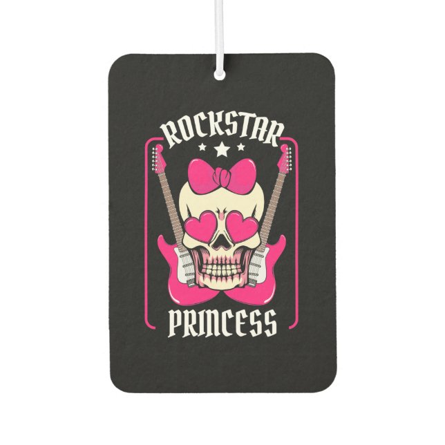 Weihnachtsgeschenk | Rockstar Princess Skull Autolufterfrischer (Vorderseite)