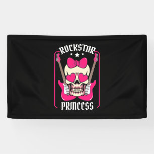 Weihnachtsgeschenk Rockstar Princess Skull Banner