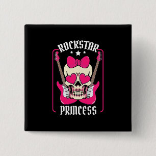 Weihnachtsgeschenk   Rockstar Princess Skull Button