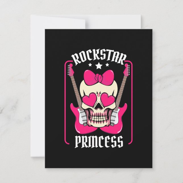Weihnachtsgeschenk | Rockstar Princess Skull Dankeskarte (Vorderseite)