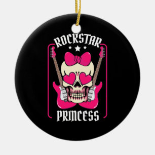 Weihnachtsgeschenk Rockstar Princess Skull Keramik Ornament