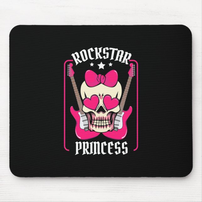Weihnachtsgeschenk | Rockstar Princess Skull Mousepad (Vorne)