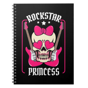 Weihnachtsgeschenk Rockstar Princess Skull Notizblock