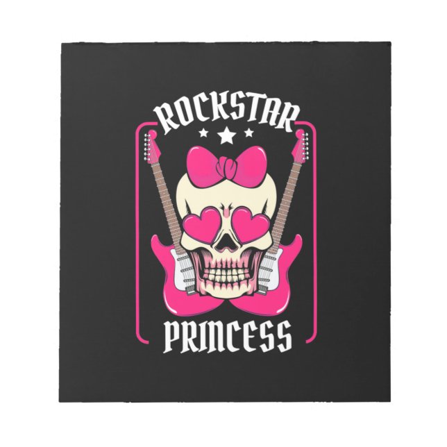 Weihnachtsgeschenk | Rockstar Princess Skull Notizblock (Vorderseite)