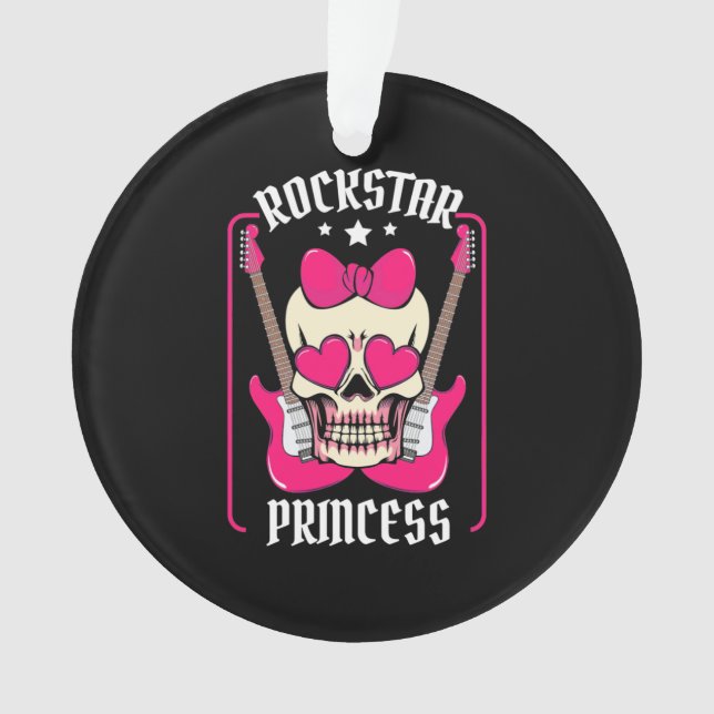 Weihnachtsgeschenk | Rockstar Princess Skull Ornament (Vorderseite)