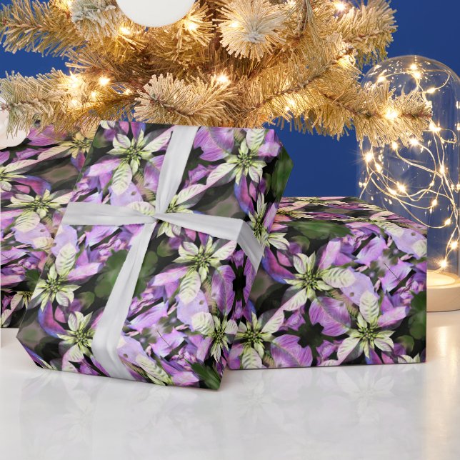 Weihnachtsgeschenk Rolle - Lavender Poinsettia Geschenkpapier (Feiertage)