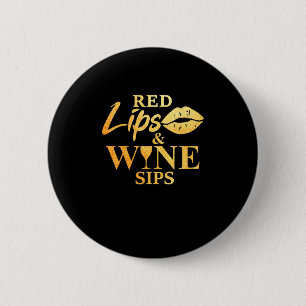 Weihnachtsgeschenk Rote Lippen und Weinstöcke Button
