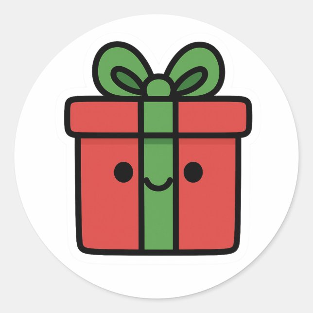 Weihnachtsgeschenk Runder Aufkleber (Vorderseite)