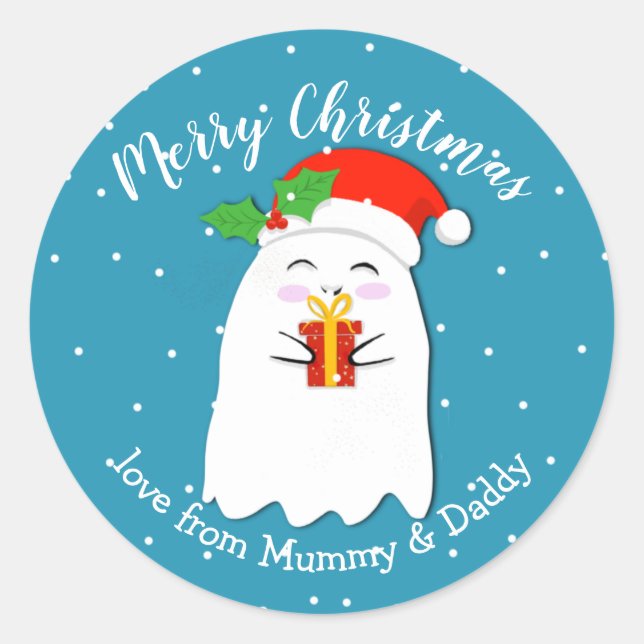 Weihnachtsgeschenk Runder Aufkleber (Vorderseite)