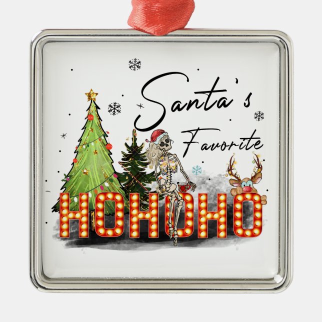 Weihnachtsgeschenk Santa Favorite Ho Ho Ho Ornament Aus Metall (Vorne)