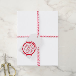WEIHNACHTSGESCHENK santa nette Liste Stempel rot Geschenkanhänger