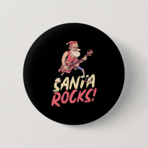 Weihnachtsgeschenk Santa Rocks Guitar Button