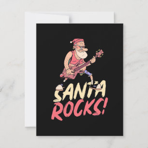 Weihnachtsgeschenk Santa Rocks Guitar Dankeskarte