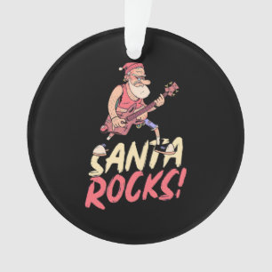 Weihnachtsgeschenk Santa Rocks Guitar Ornament