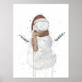Weihnachtsgeschenk Schneemann Poster