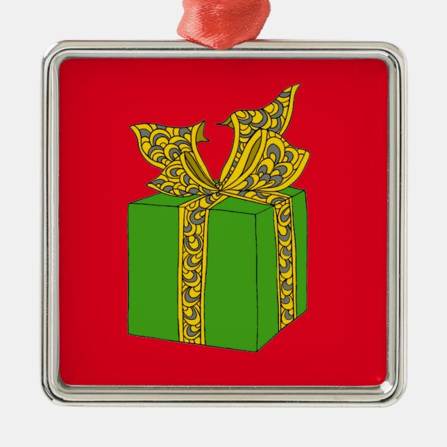 Weihnachtsgeschenk Silbernes Ornament (Vorne)