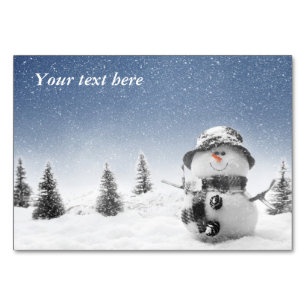 Weihnachtsgeschenk Snowman-Tischkarte Tischnummer