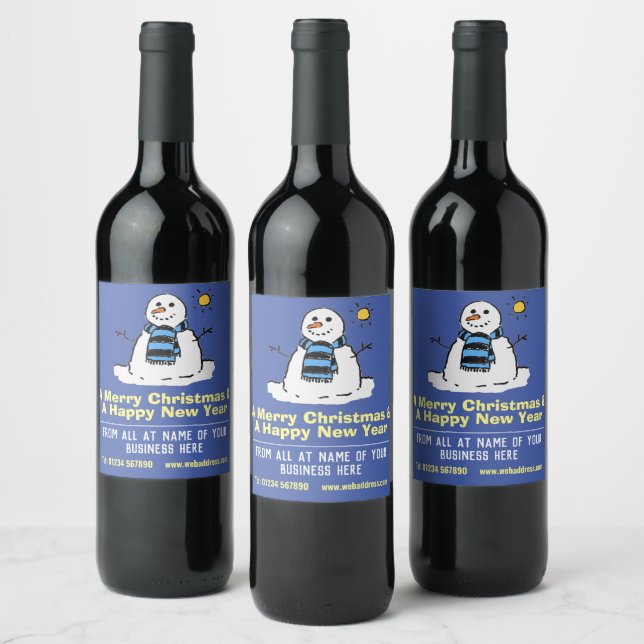 Weihnachtsgeschenk Spaß Snowman Wein Flaschen Labe Weinetikett (Flaschen)