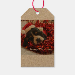 Weihnachtsgeschenk-Tag Basset Hund Geschenkanhänger