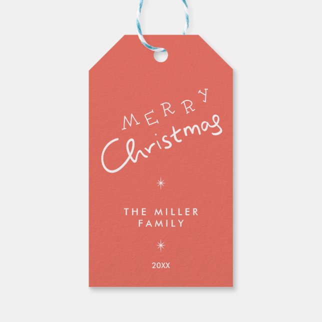 Weihnachtsgeschenk-Tag - Feierlich Geschenkanhänger (Rückseite)