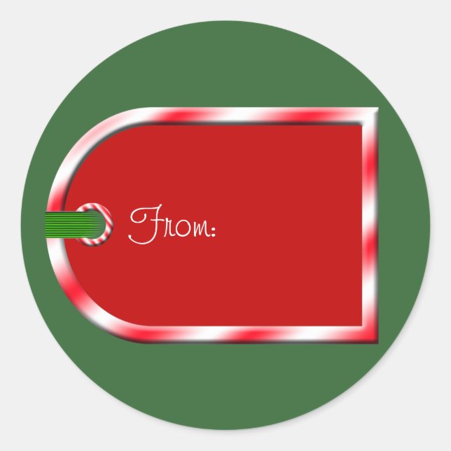 Weihnachtsgeschenk Tag Holiday Design Umschlag Auf Runder Aufkleber (Vorderseite)