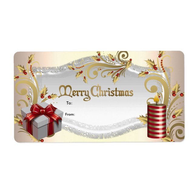 Weihnachtsgeschenk Tag Red White Weihnachten (Vorne)